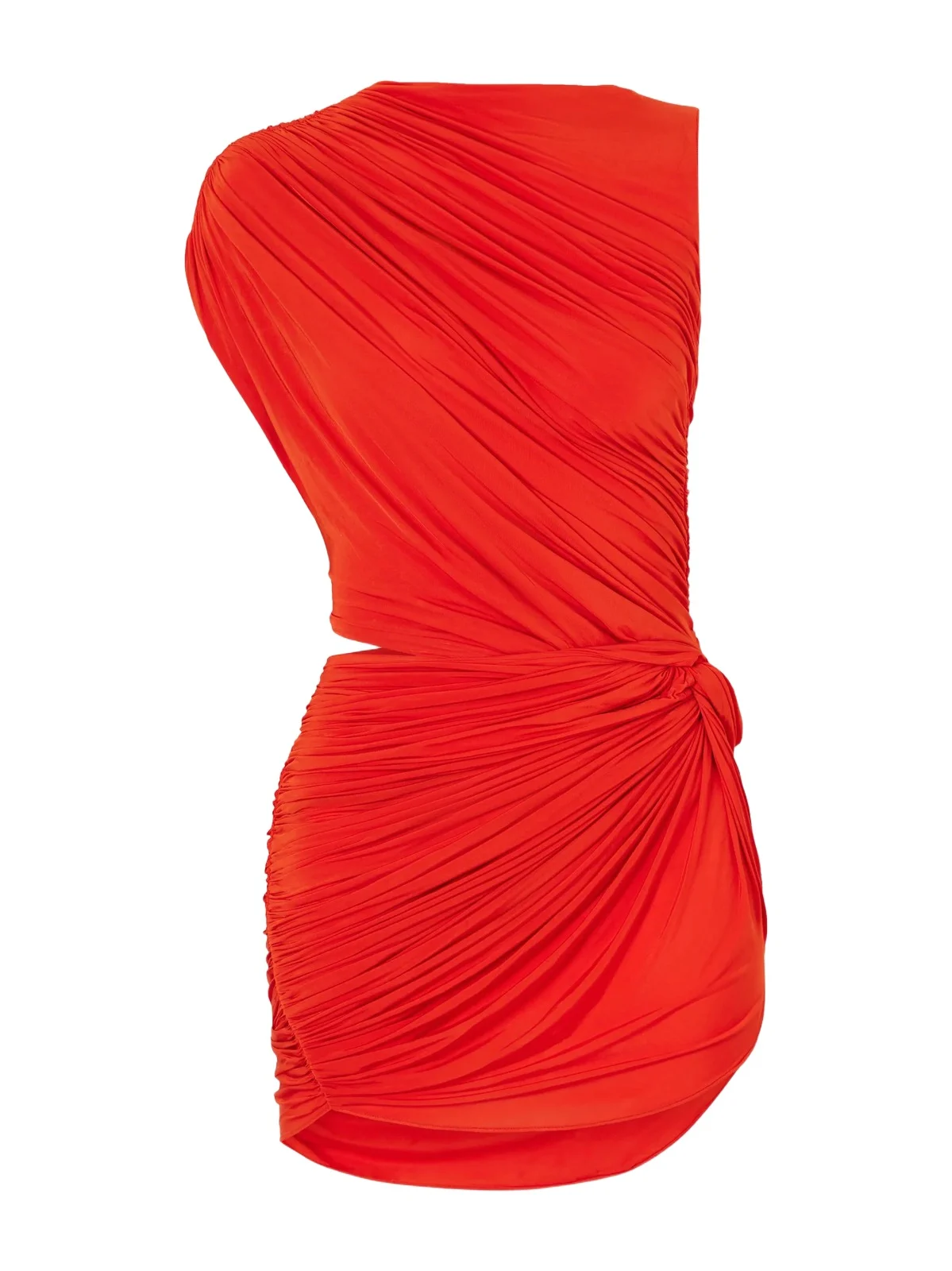 Asymmetric Gathered Cut-out Jersey Mini Dress Asymmetric Gathered Cut-out Jersey Mini Dress