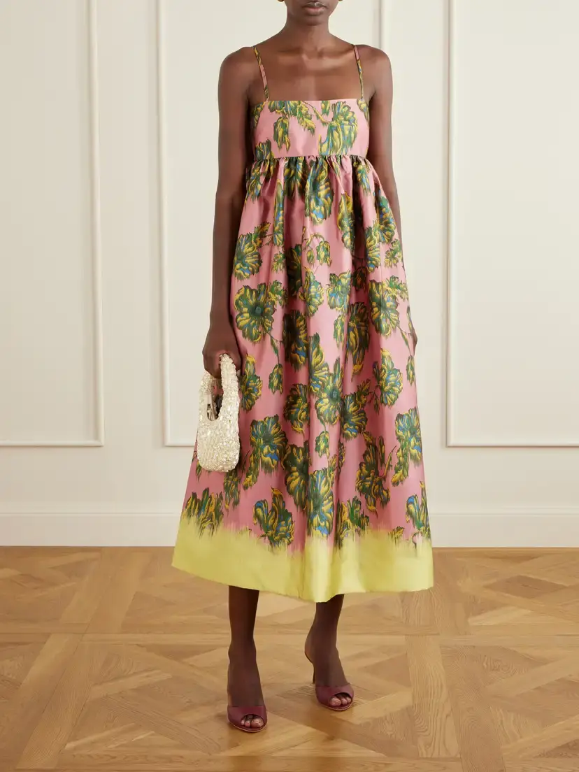ALÉMAIS Faye Tie-detailed Floral-print Twill Midi Dress | Thumbnail 2