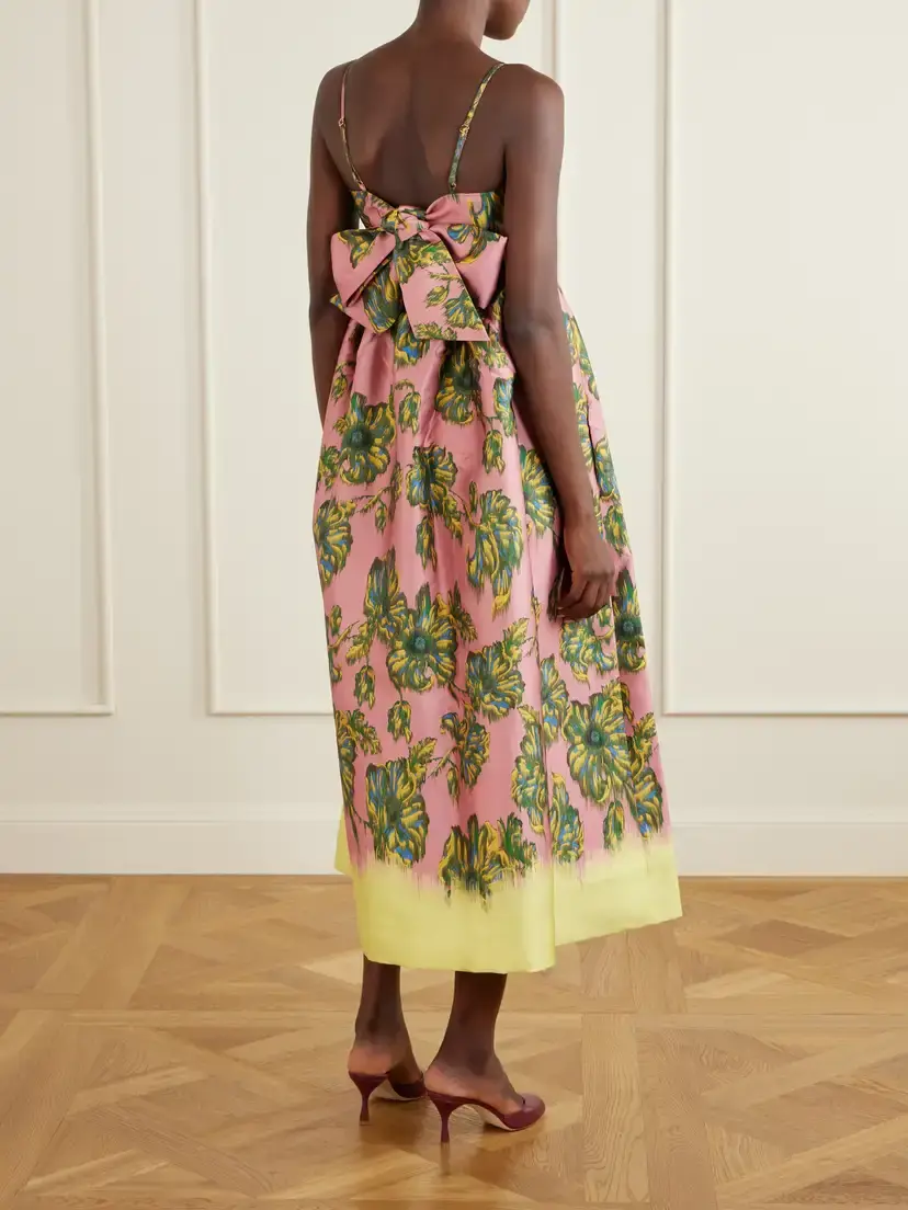 ALÉMAIS Faye Tie-detailed Floral-print Twill Midi Dress | Thumbnail 3
