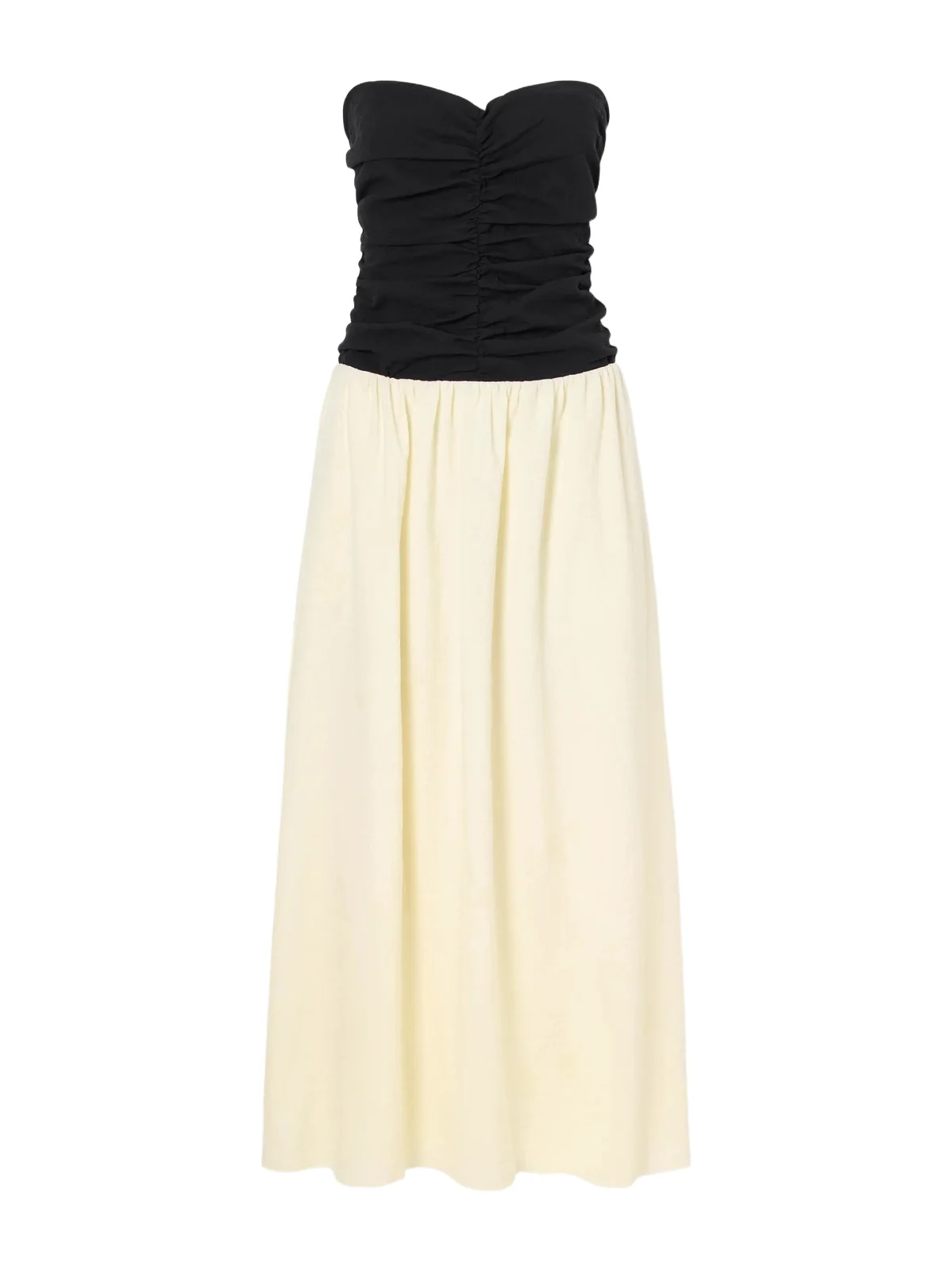 Faithfull Sant Roc Gathered-detail Cotton-blend Cloqué Midi Dress