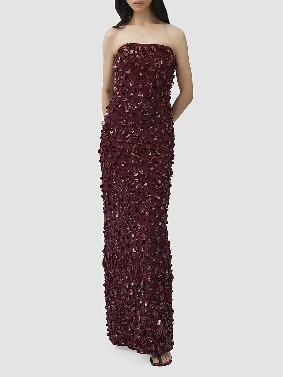 Simkhai Women's Serafina Embellished Strapless Column Gown | Thumbnail 3 Simkhai Women's Serafina Embellished Strapless Column Gown | Thumbnail 3