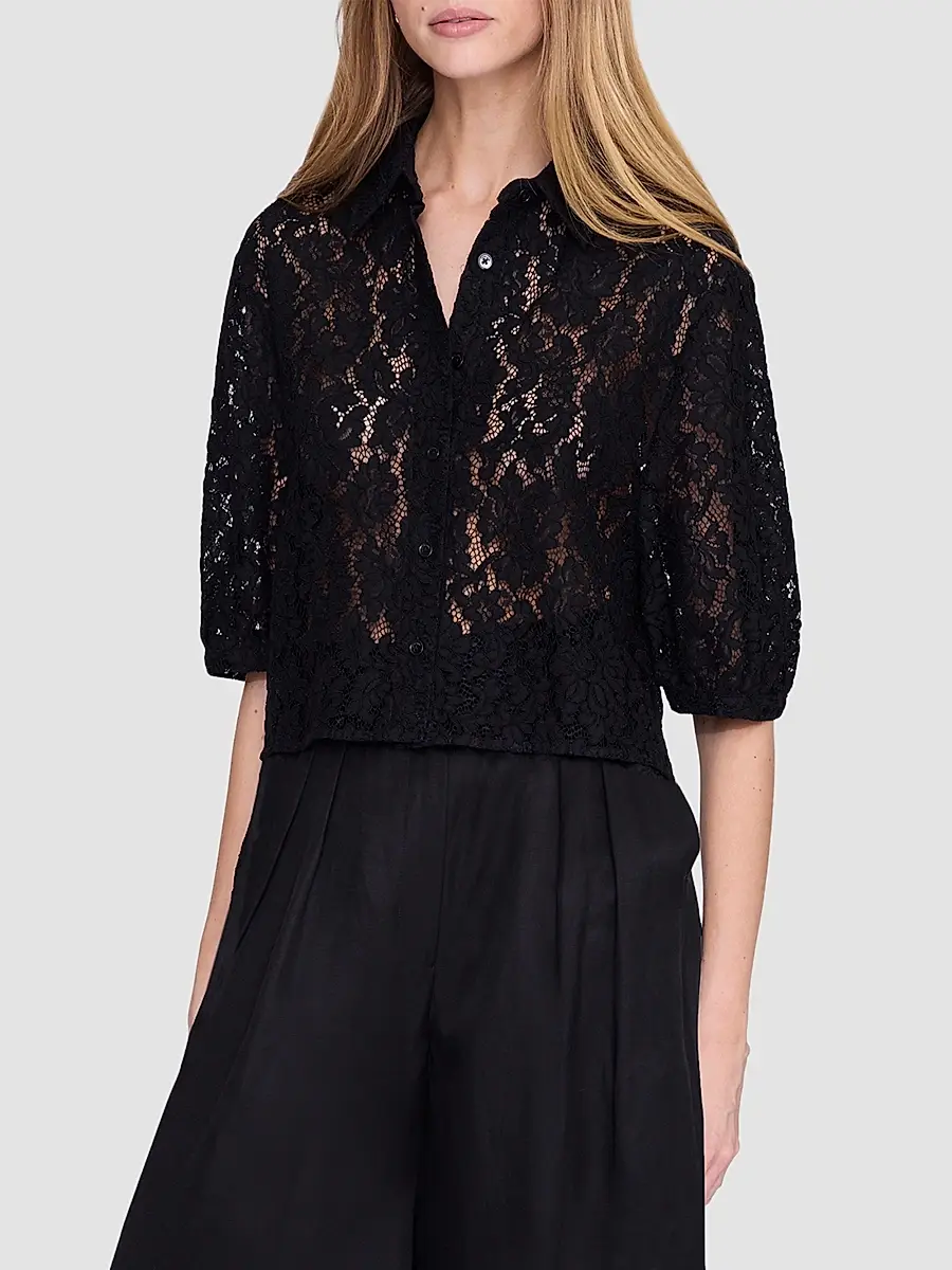 Anine Bing Women's Shayna Lace Boxy Top | Thumbnail 4 Anine Bing Women's Shayna Lace Boxy Top | Thumbnail 4