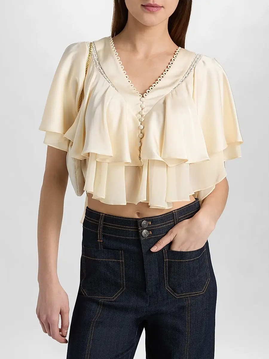 Cinq à Sept Women's Mary Flounce Top | Thumbnail 3 Cinq à Sept Women's Mary Flounce Top | Thumbnail 3