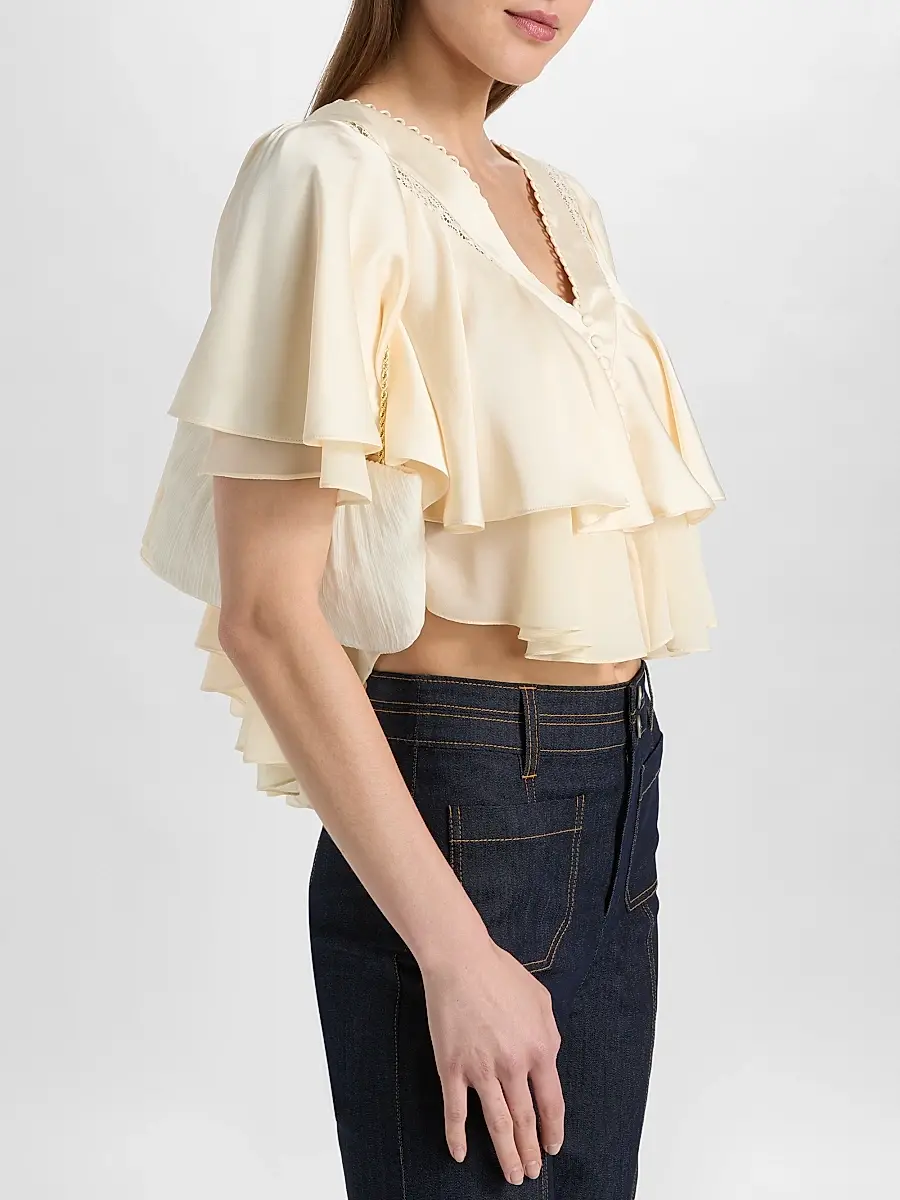 Cinq à Sept Women's Mary Flounce Top | Thumbnail 4 Cinq à Sept Women's Mary Flounce Top | Thumbnail 4