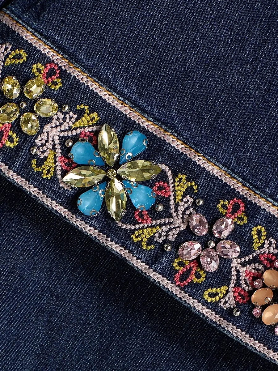 Cinq à Sept Women's Pierson Beaded Embellished Denim Mini-Shirtdress | Thumbnail 7