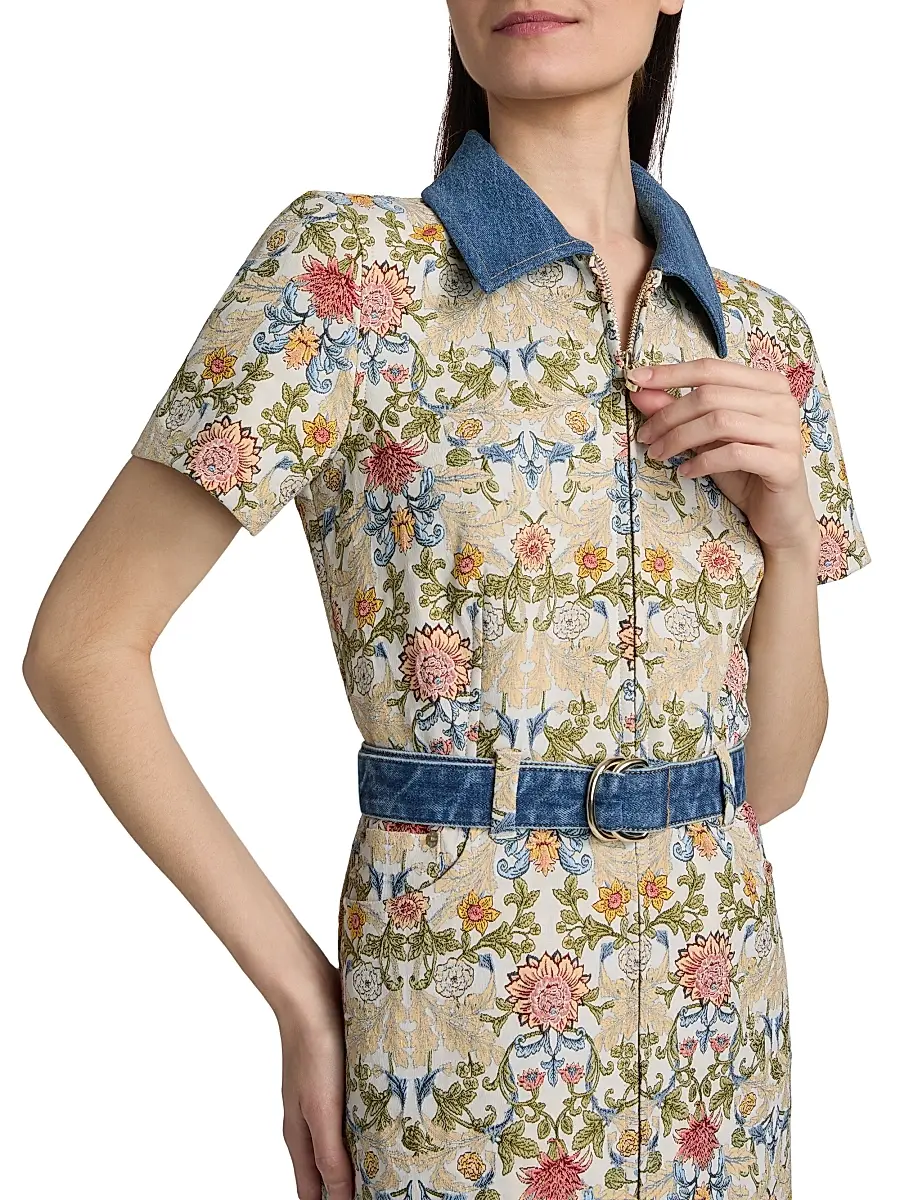 Cinq à Sept Women's Bea Floral Jacquard Minidress | Thumbnail 6 Cinq à Sept Women's Bea Floral Jacquard Minidress | Thumbnail 6