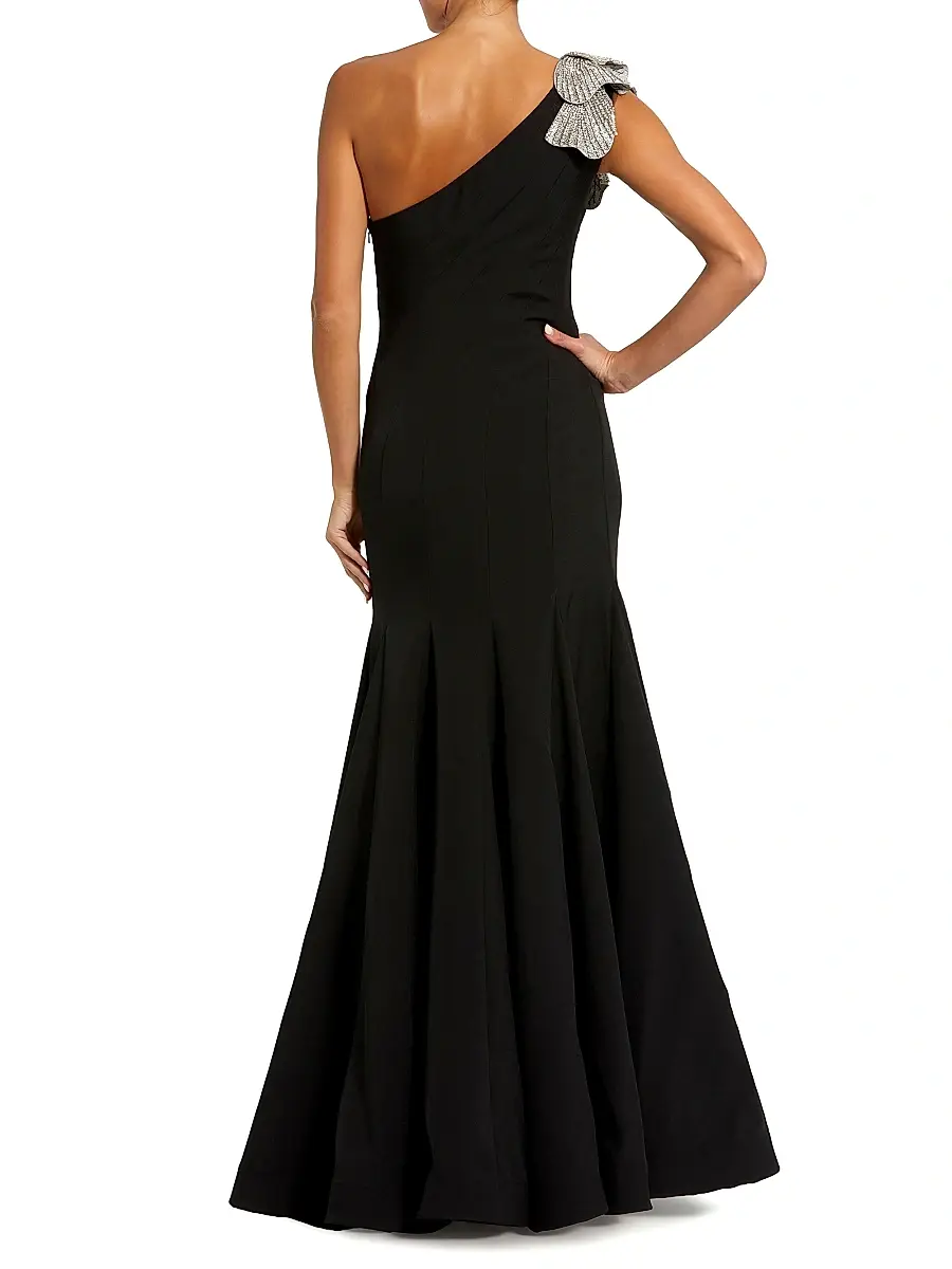 Mac Duggal Women's Evening Crepe Mermaid Sleeveless One-Shoulder Gown | Thumbnail 2 Mac Duggal Women's Evening Crepe Mermaid Sleeveless One-Shoulder Gown | Thumbnail 2
