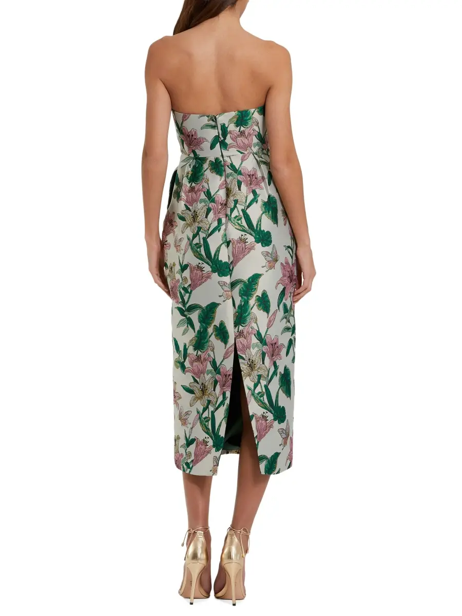 Mac Duggal Women's Floral Brocade Strapless Cocktail Dress | Thumbnail 2 Mac Duggal Women's Floral Brocade Strapless Cocktail Dress | Thumbnail 2