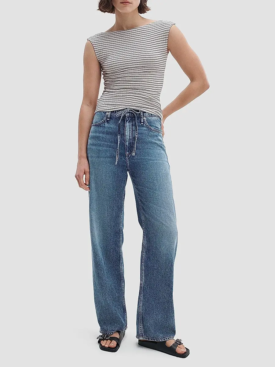 rag & bone Women's Luca Reversible Striped Rib-Knit Tank | Thumbnail 2