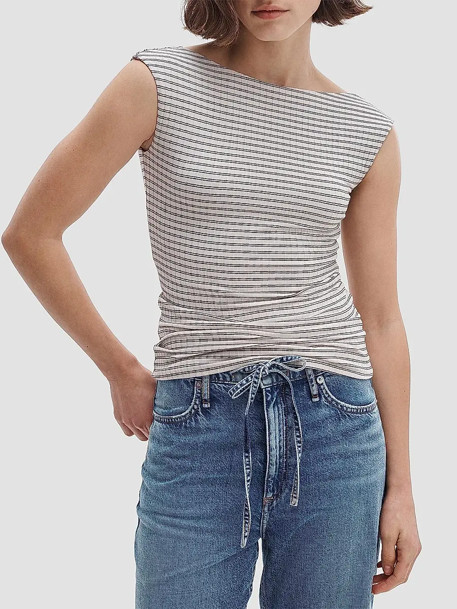 rag & bone Women's Luca Reversible Striped Rib-Knit Tank | Thumbnail 3