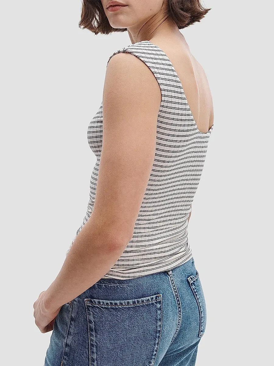 rag & bone Women's Luca Reversible Striped Rib-Knit Tank | Thumbnail 4