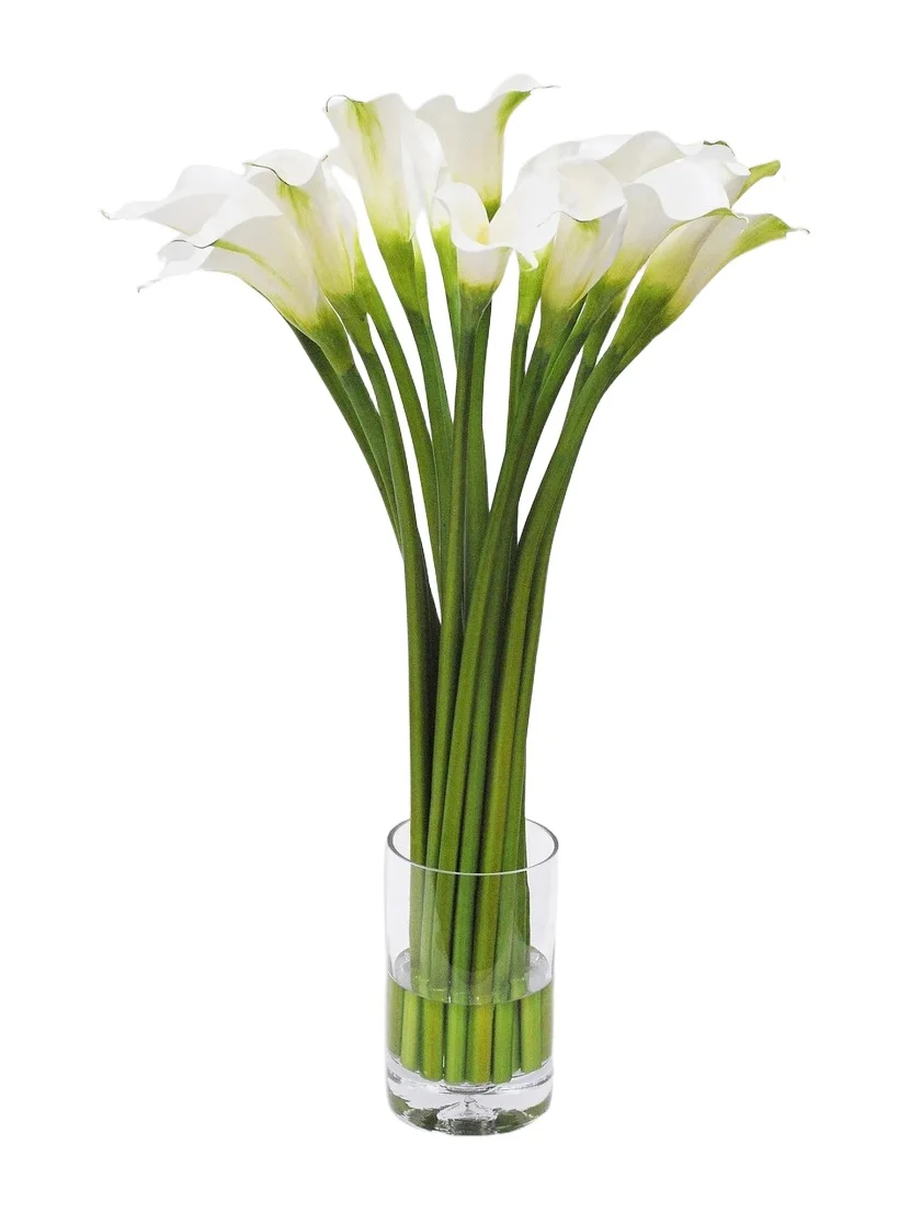 Winward Home Everyday Floral Imitation Calla Lily In Glass Vase