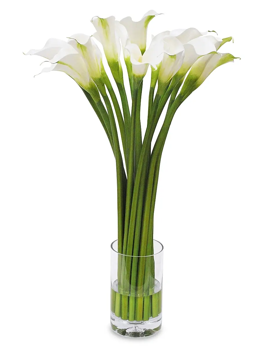 Winward Home Everyday Floral Imitation Calla Lily In Glass Vase | Image 1 Winward Home Everyday Floral Imitation Calla Lily In Glass Vase | Image 1
