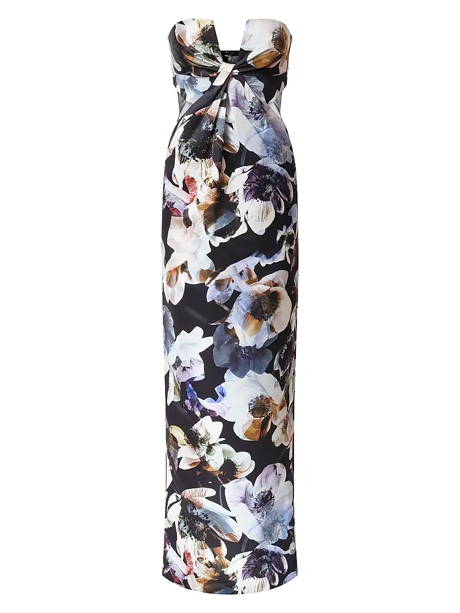 BCBGMAXAZRIA Women's Roslyn Floral Strapless Column Gown - Secret Garden Print | Image 1 BCBGMAXAZRIA Women's Roslyn Floral Strapless Column Gown - Secret Garden Print | Image 1