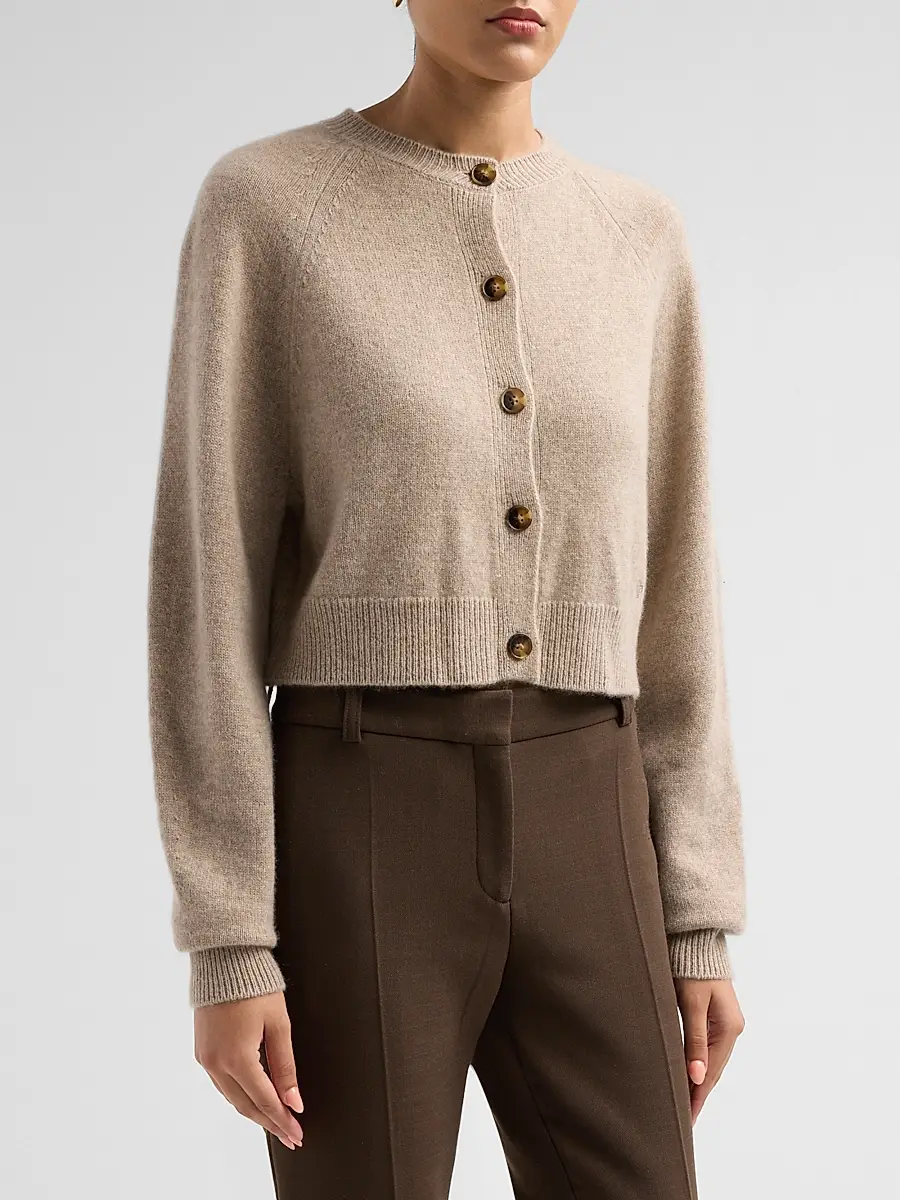 Loulou de Saison Women's Heike Cashmere Crop Cardigan | Thumbnail 4 Loulou de Saison Women's Heike Cashmere Crop Cardigan | Thumbnail 4