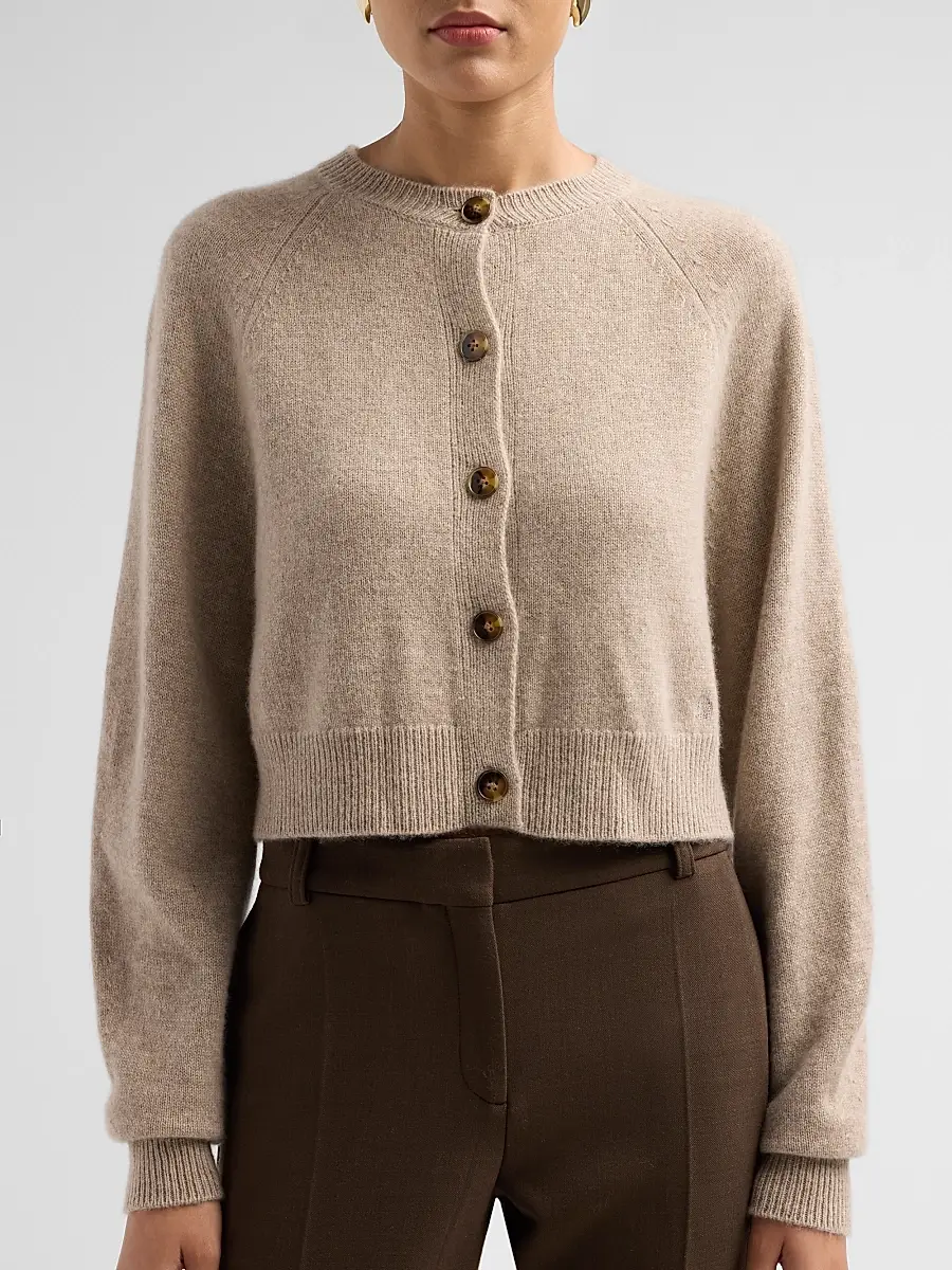Loulou de Saison Women's Heike Cashmere Crop Cardigan | Thumbnail 5 Loulou de Saison Women's Heike Cashmere Crop Cardigan | Thumbnail 5