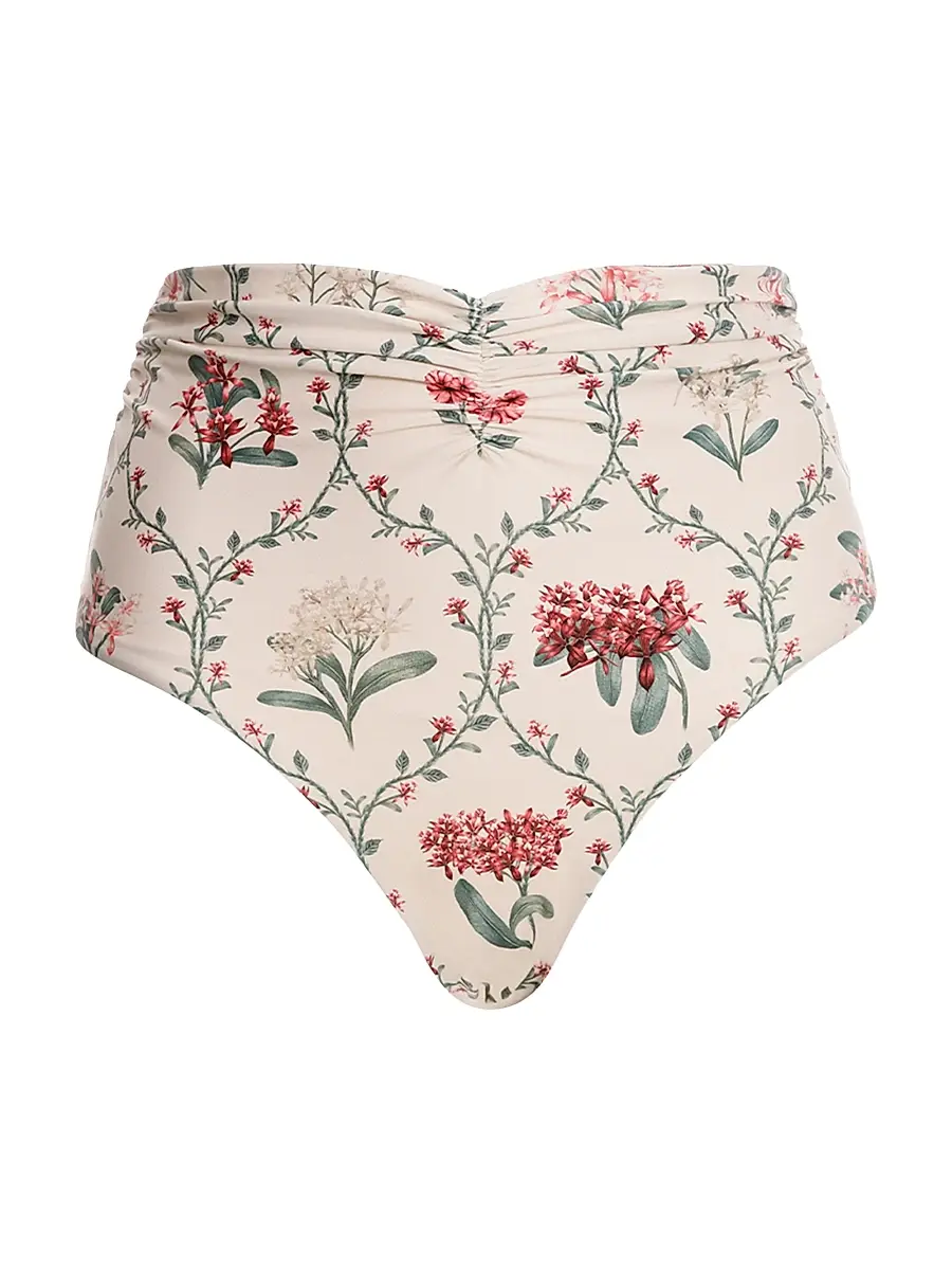 Agua by Agua Bendita Women's Vaiven Orquidea Ruched Bikini Bottom | Image 1 Agua by Agua Bendita Women's Vaiven Orquidea Ruched Bikini Bottom | Image 1