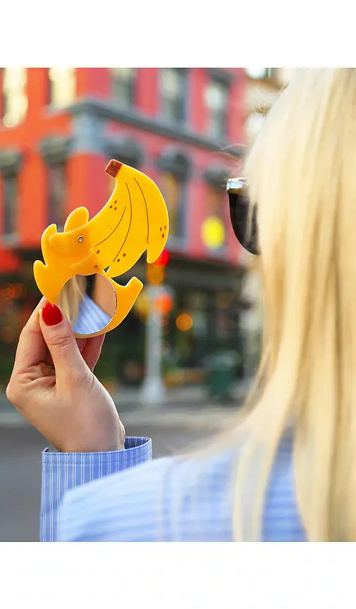 Solar Eclipse Hand-painted Banana Compact Mirror | Thumbnail 2 Solar Eclipse Hand-painted Banana Compact Mirror | Thumbnail 2