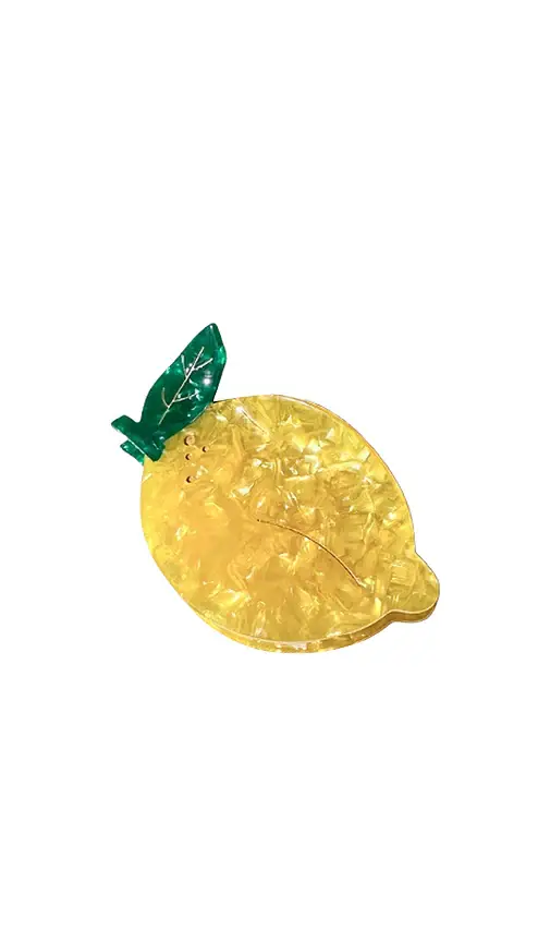 Solar Eclipse Hand-painted Lemon Fruit Claw Hair Clip | Image 1 Solar Eclipse Hand-painted Lemon Fruit Claw Hair Clip | Image 1