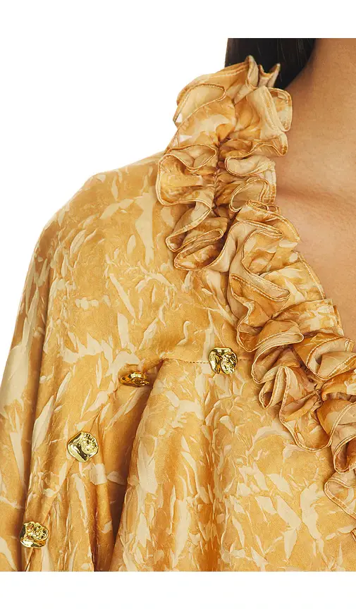 LA FUORI Honeydew Printed Ruffle Top | Thumbnail 5