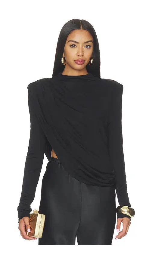 MISHA The Draped Sheen Jersey Top | Image 1 MISHA The Draped Sheen Jersey Top | Image 1