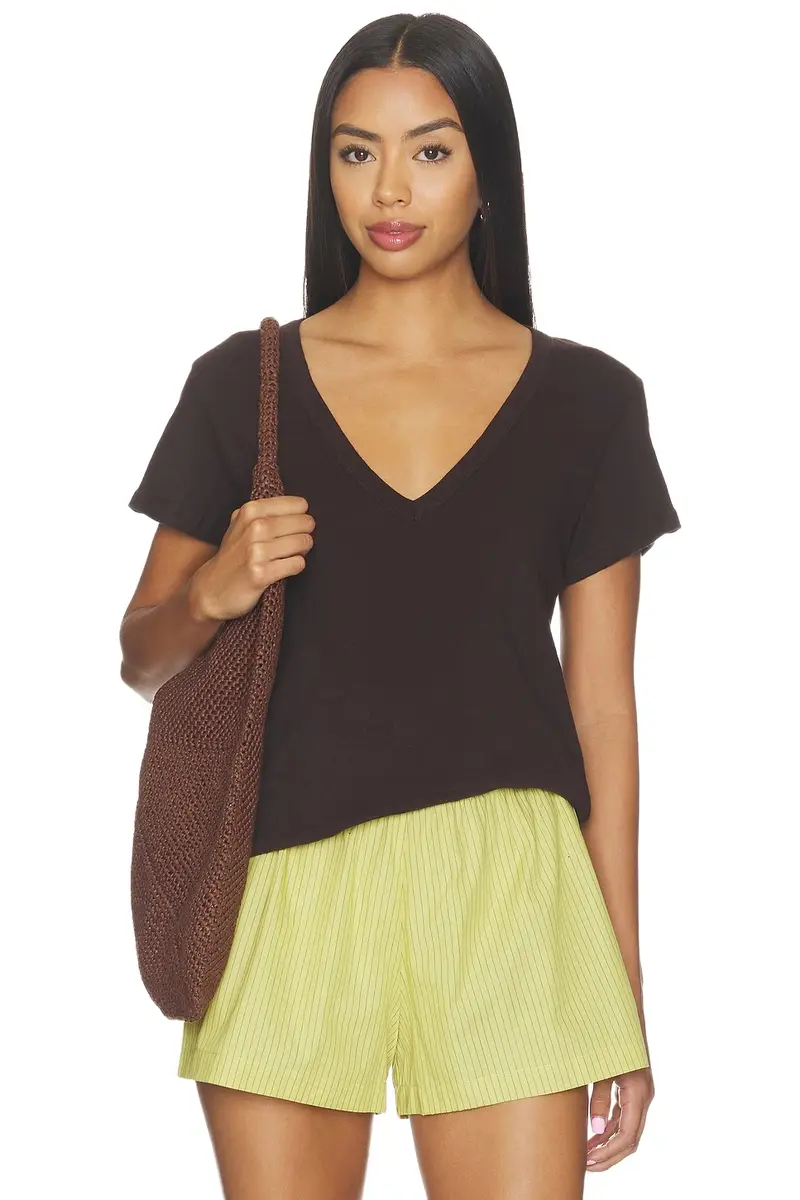 LESET Laura V Neck Tee