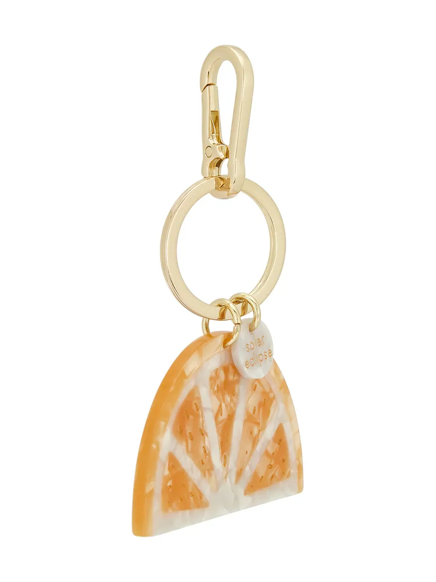 Hand-painted Citrus Slice Bag Charm + Keychain
