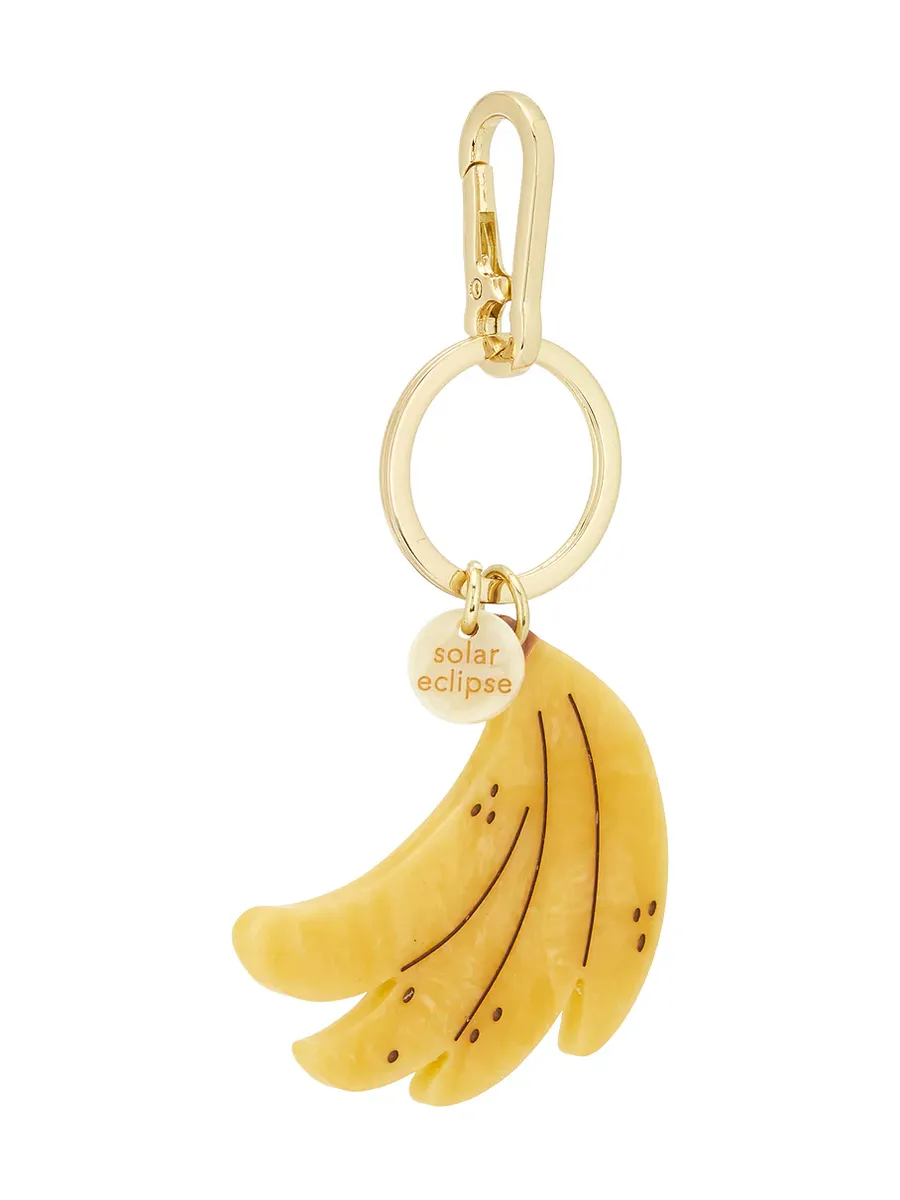 Hand-painted Banana Bag Charm + Keychain