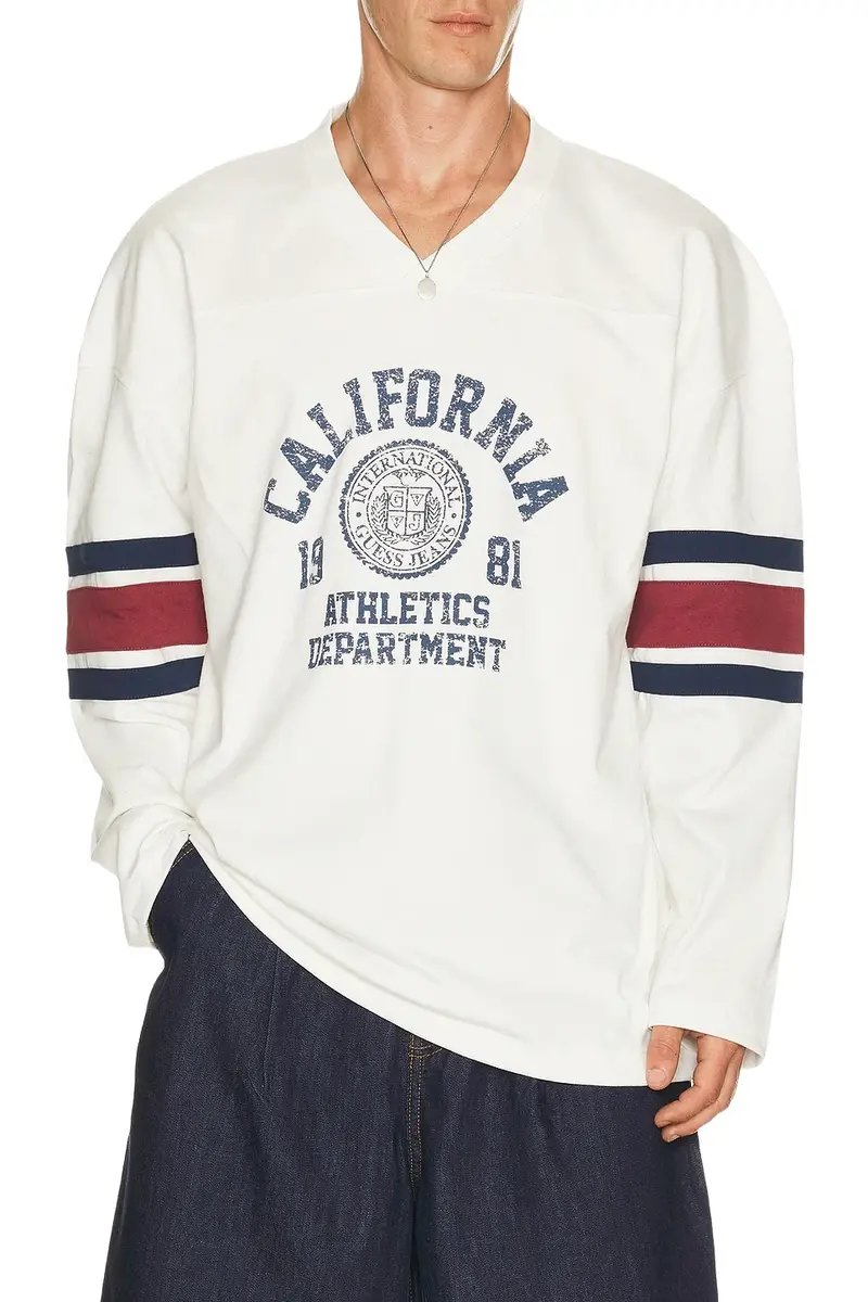 Guess Jeans Long Sleeve Hockey Jersey
