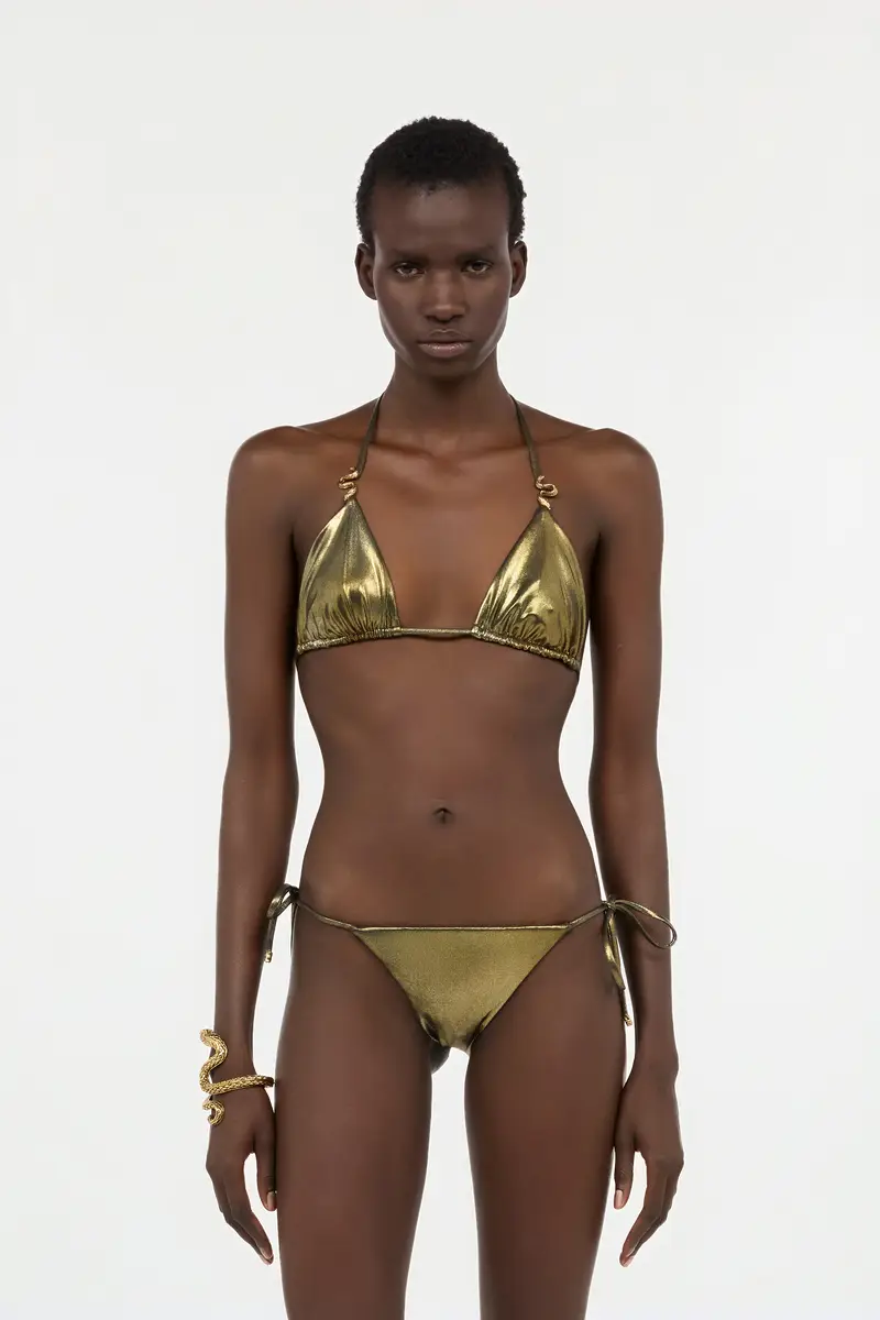 Roberto Cavalli Gold Bikini Top with Serpents | Thumbnail 2 Roberto Cavalli Gold Bikini Top with Serpents | Thumbnail 2