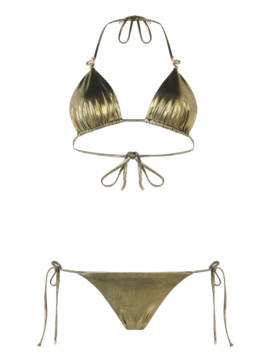 Gold Bikini Top with Serpents