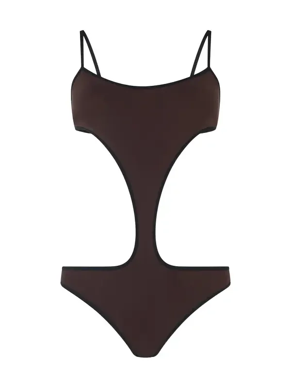 Brown One-piece Swimsuit with Cut-out Brown One-piece Swimsuit with Cut-out