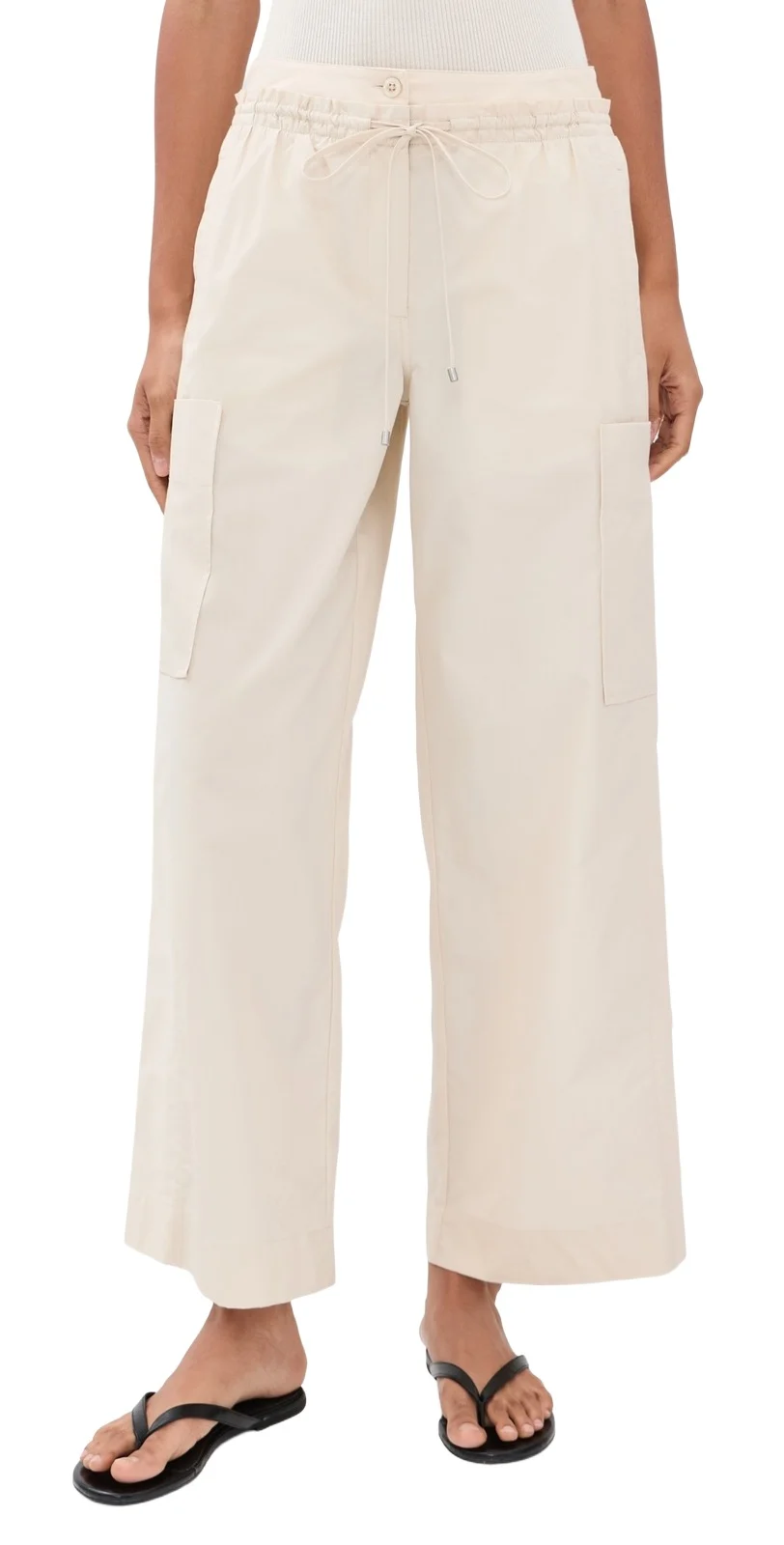 Double Waistband Poplin Pants Double Waistband Poplin Pants