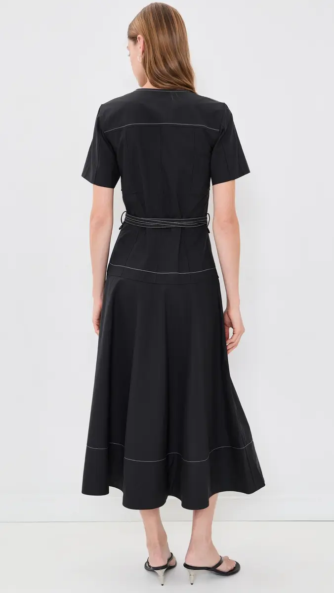 Proenza Schouler White Label Elizabeth Midi Dress Black | Thumbnail 3