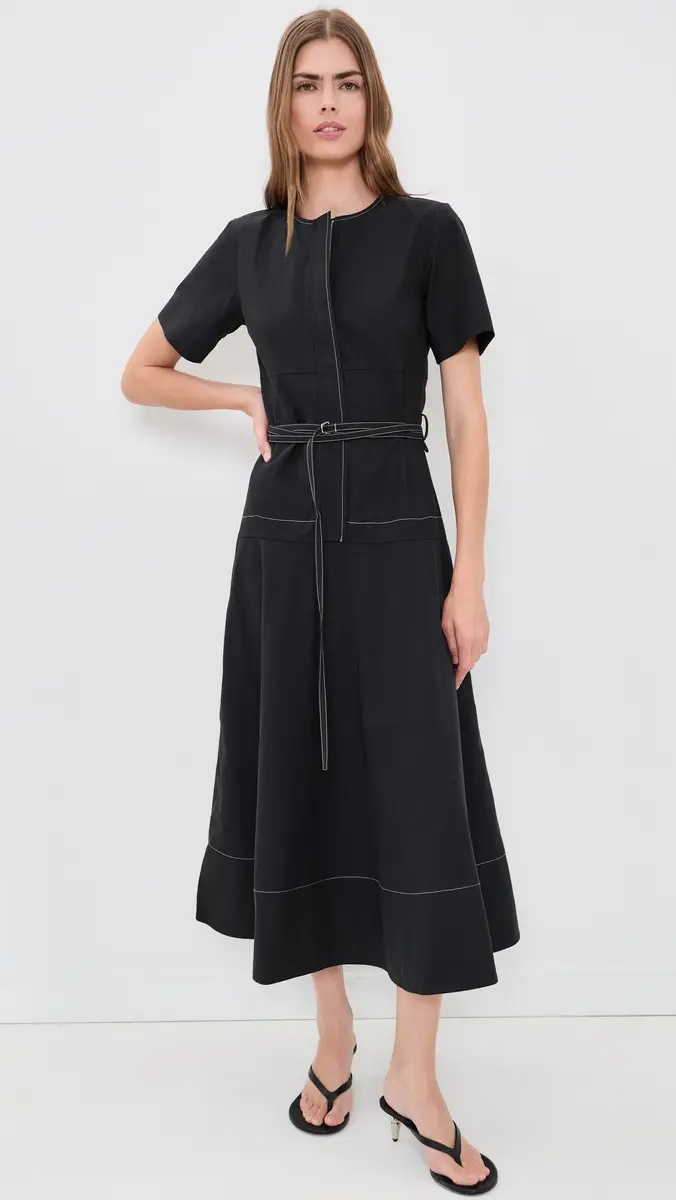 Proenza Schouler White Label Elizabeth Midi Dress Black | Thumbnail 5