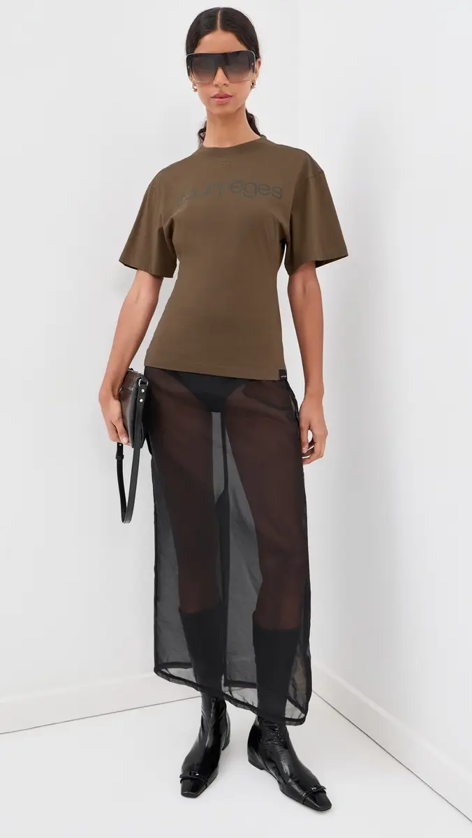 Courrèges Logo Print Waisted T-Shirt | Thumbnail 5 Courrèges Logo Print Waisted T-Shirt | Thumbnail 5
