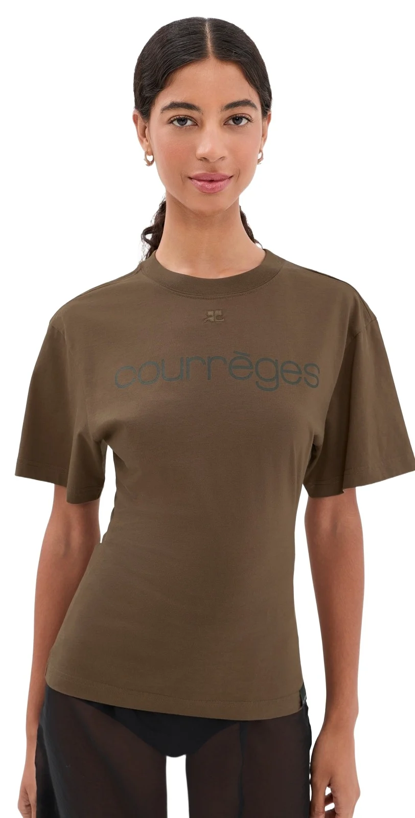 Courrèges Logo Print Waisted T-Shirt