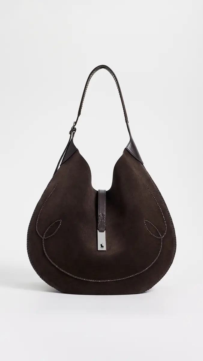 Polo Ralph Lauren Suede Whip Stich Polo ID Medium Shoulder Bag | Thumbnail 2 Polo Ralph Lauren Suede Whip Stich Polo ID Medium Shoulder Bag | Thumbnail 2