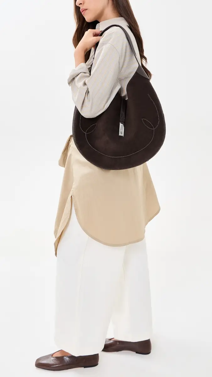 Polo Ralph Lauren Suede Whip Stich Polo ID Medium Shoulder Bag | Thumbnail 3 Polo Ralph Lauren Suede Whip Stich Polo ID Medium Shoulder Bag | Thumbnail 3
