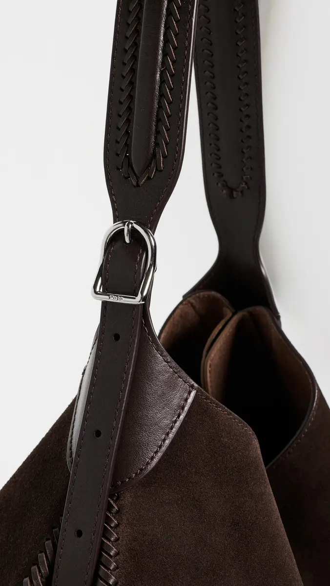 Polo Ralph Lauren Suede Whip Stich Polo ID Medium Shoulder Bag | Thumbnail 5 Polo Ralph Lauren Suede Whip Stich Polo ID Medium Shoulder Bag | Thumbnail 5