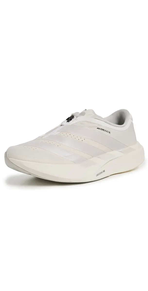 Adidas Adizero EVO SL Zip-Up Sneakers Core White/Zero Met/Orbit Grey 6 | Image 1 Adidas Adizero EVO SL Zip-Up Sneakers Core White/Zero Met/Orbit Grey 6 | Image 1