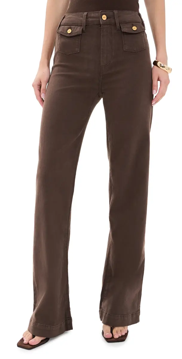 PAIGE Leenah Mini Patch Pockets Jeans Rich Chocolate | Image 1 PAIGE Leenah Mini Patch Pockets Jeans Rich Chocolate | Image 1