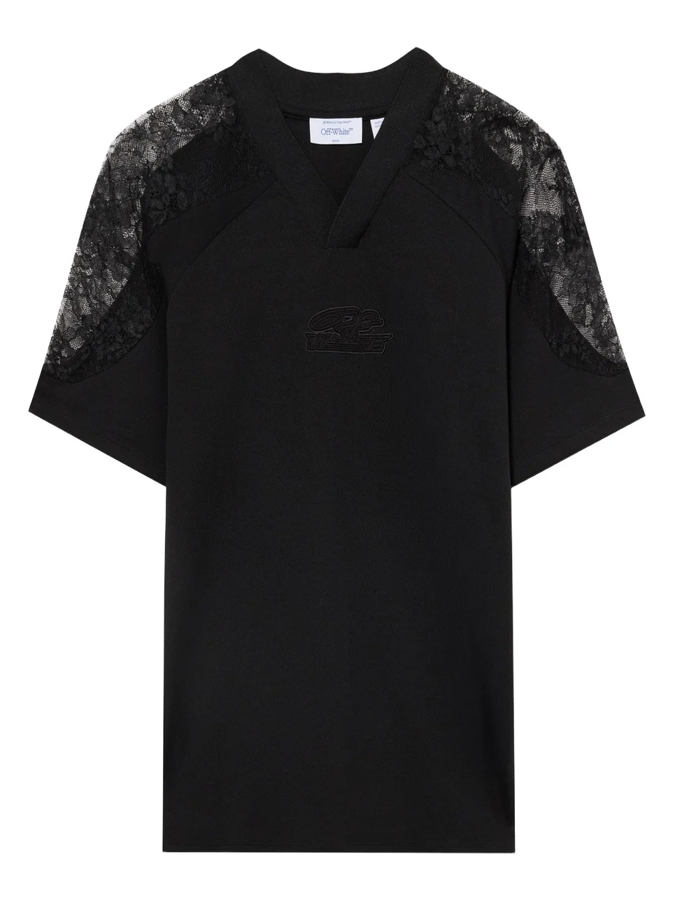 Off-White Lace Insert Soccer Dress