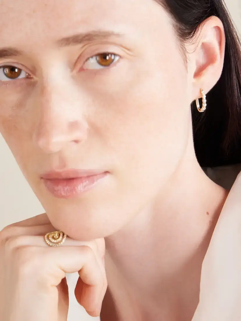 Ileana Makri 14-karat Gold Diamond Hoop Earrings | Thumbnail 2