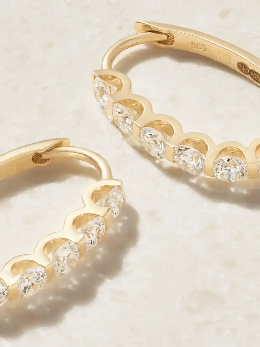 Ileana Makri 14-karat Gold Diamond Hoop Earrings | Thumbnail 3