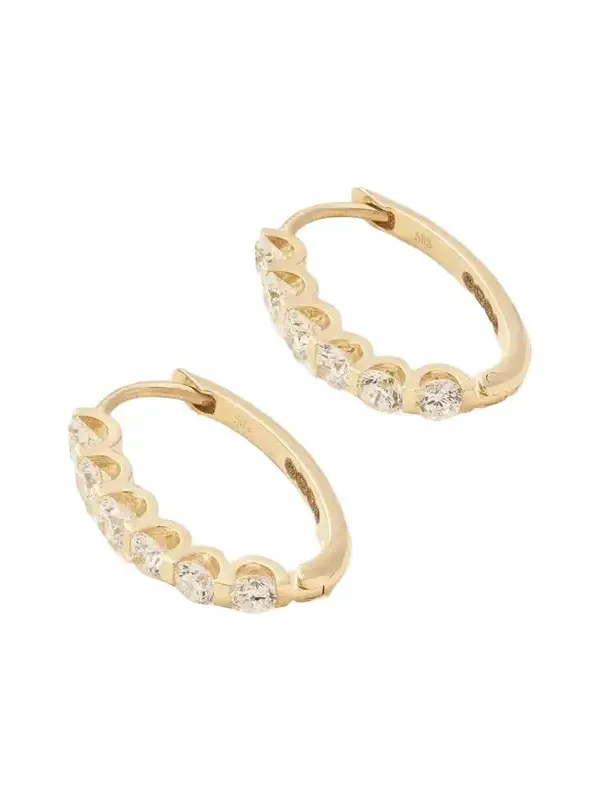 14-karat Gold Diamond Hoop Earrings 14-karat Gold Diamond Hoop Earrings