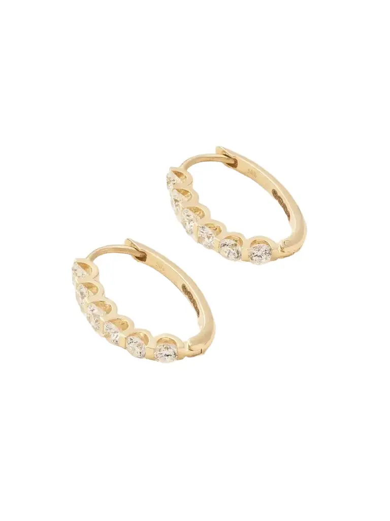 Ileana Makri 14-karat Gold Diamond Hoop Earrings | Image 1 Ileana Makri 14-karat Gold Diamond Hoop Earrings | Image 1