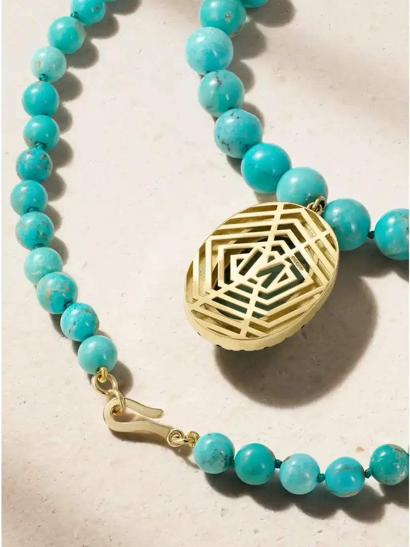 Ileana Makri 18-karat Gold, Turquoise And Diamond Necklace - Blue | Thumbnail 3