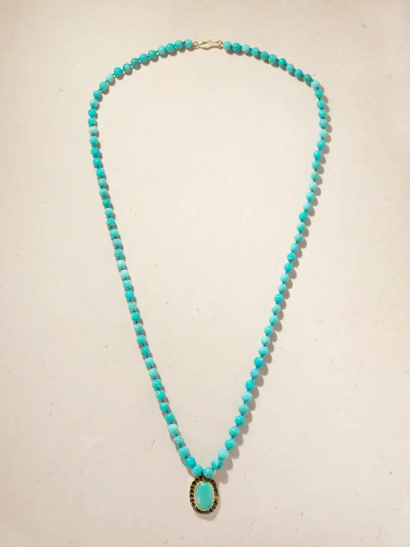 Ileana Makri 18-karat Gold, Turquoise And Diamond Necklace - Blue | Thumbnail 4