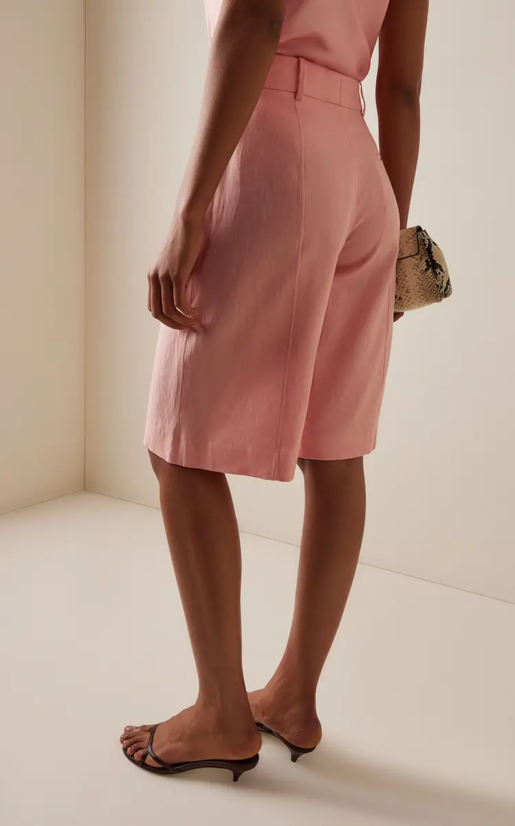 Another Tomorrow Linen Bermuda Shorts | Thumbnail 4 Another Tomorrow Linen Bermuda Shorts | Thumbnail 4